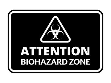 Signs ByLITA Classic Framed Attention: Biohazard Zone Door or Wall Sign Easy Installation | Health And Safety | Building And Warning Signs